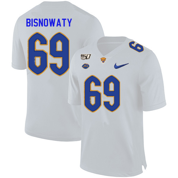 2019 Men #69 Adam Bisnowaty Pitt Panthers College Football Jerseys Sale-White